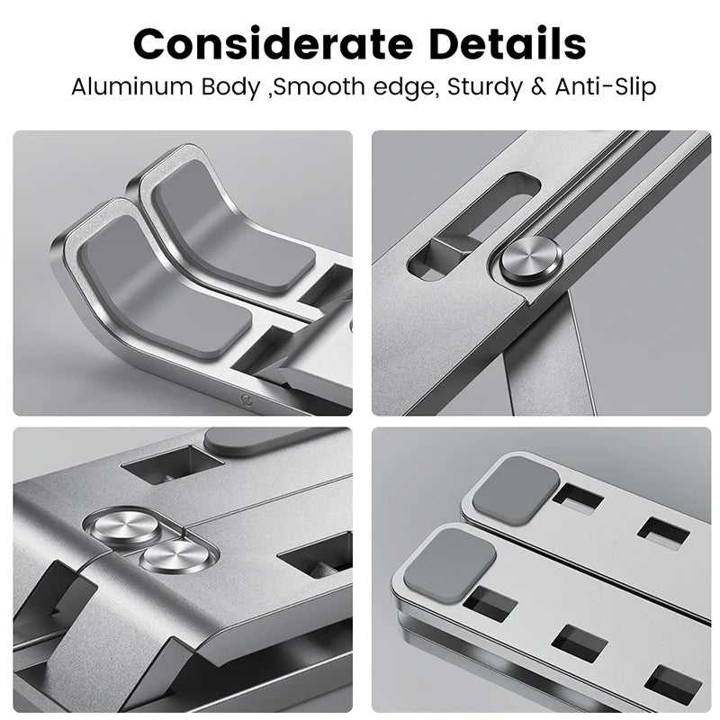 Aluminum Alloy Laptop Holder Stand Adjustable Foldable Portable