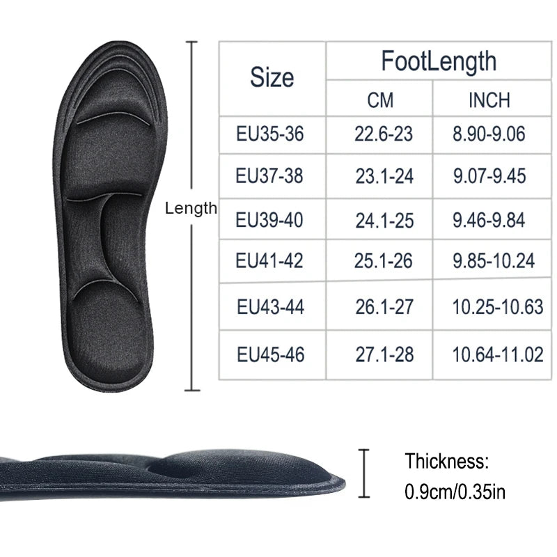 Breathable cushioning orthopedic insoles for running and sports
