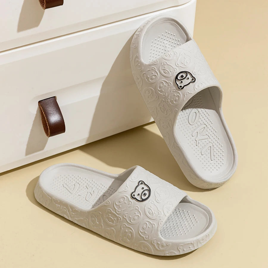 Summer fashion men's slippers printed non-slip teddy bear sandals