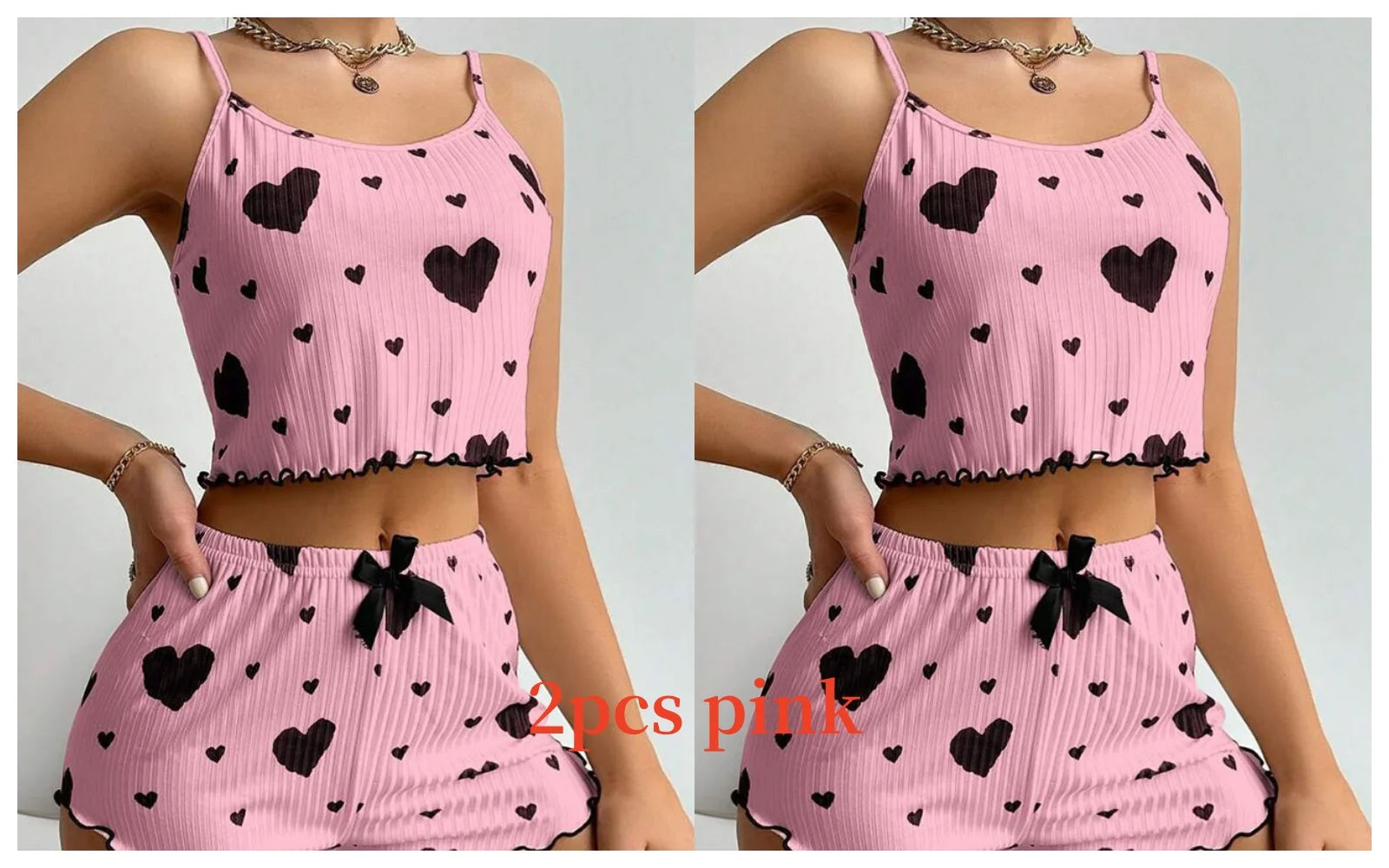 Women's Pajamas Set Sleepwear 2 PCS Short Tank