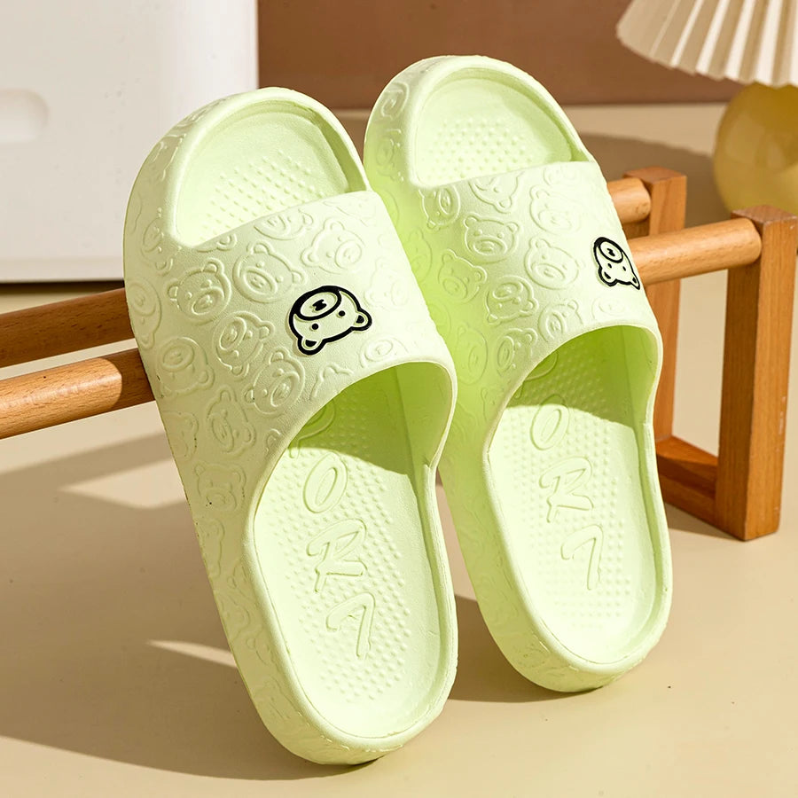 Summer fashion men's slippers printed non-slip teddy bear sandals