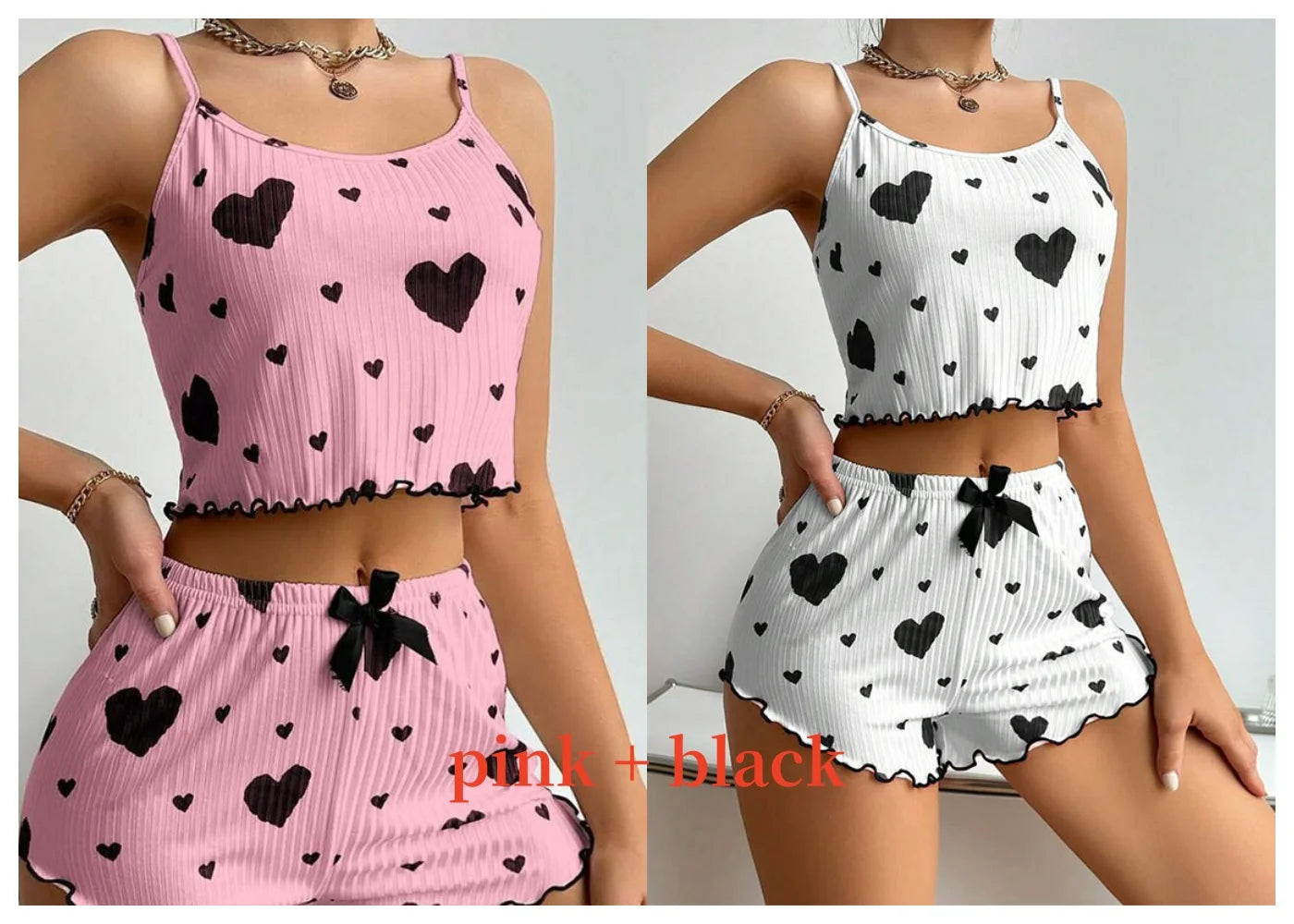 Women's Pajamas Set Sleepwear 2 PCS Short Tank