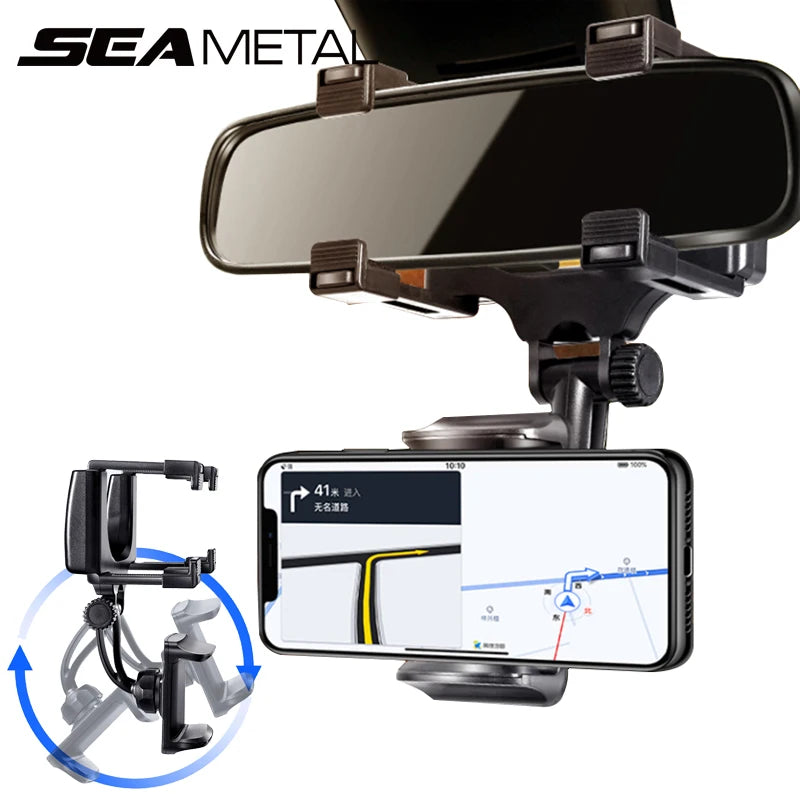SEAMETAL Rearview Mirror Phone Holder for Car