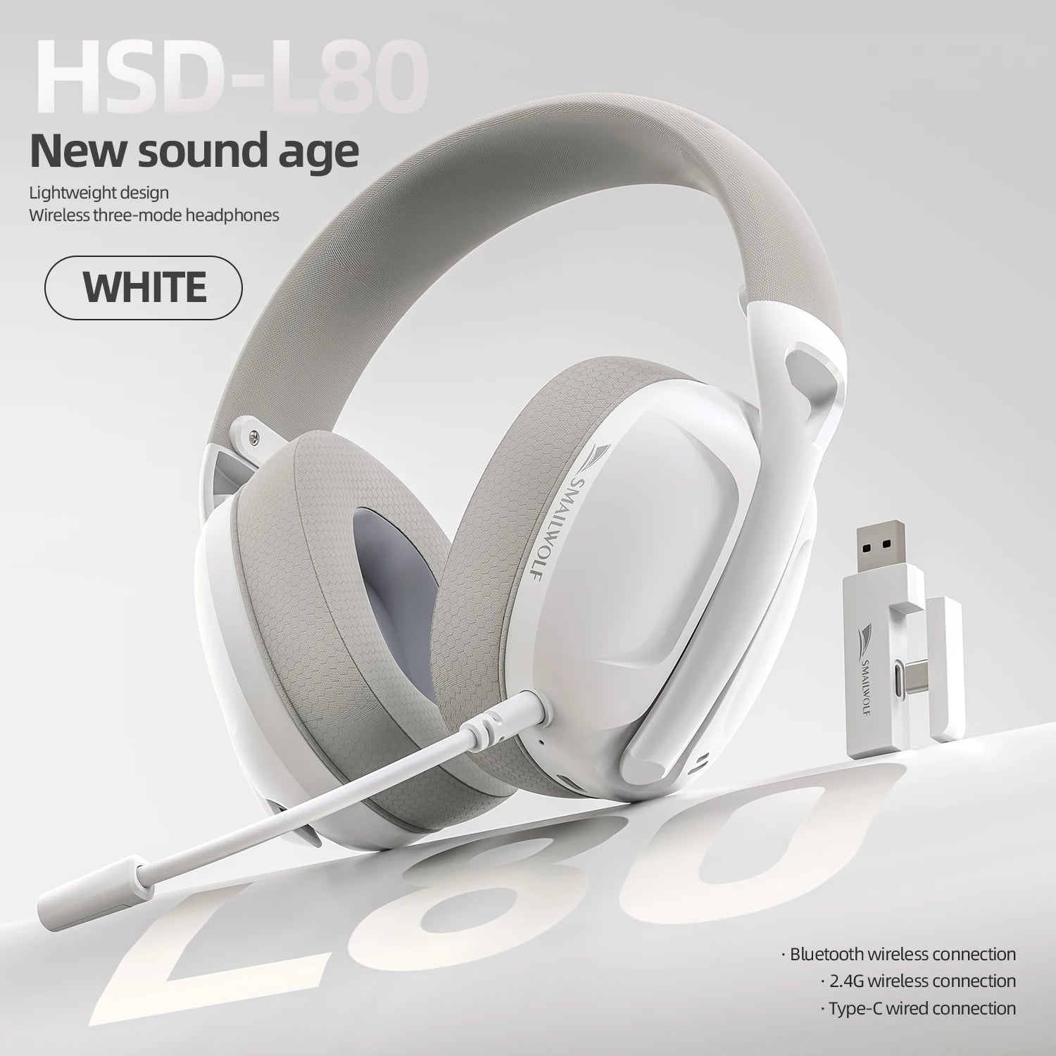 SmailWolf-L80 Bluetooth wireless three-mode headphones