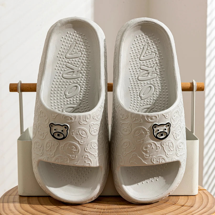 Summer fashion men's slippers printed non-slip teddy bear sandals