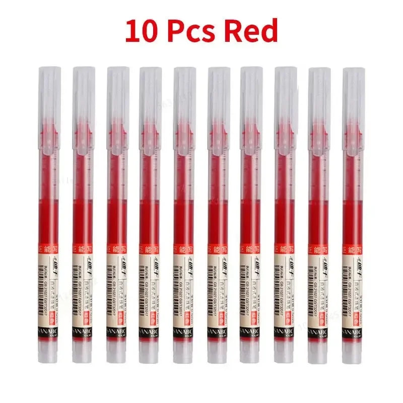 10 Pcs/Set High Quality Needle Type Kawaii Liquid Straight Gel Pens