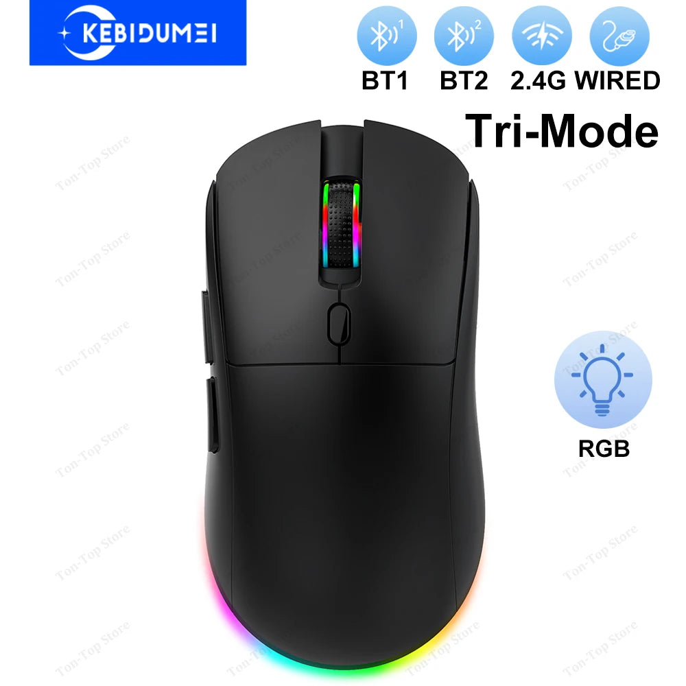 Tri-mode RGB Gaming Mouse Dual BT/2.4G/