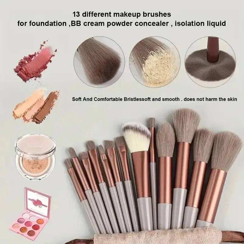 Professional soft and fluffy makeup brushes set cosmetics