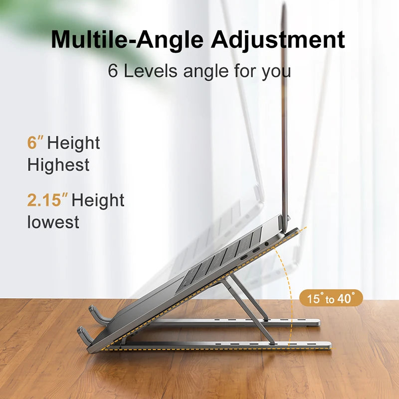 Aluminum Alloy Laptop Holder Stand Adjustable Foldable Portable