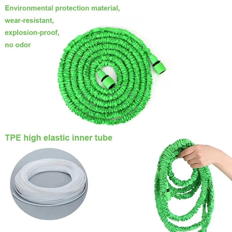 Expandable garden hose from 25 to 200 feet