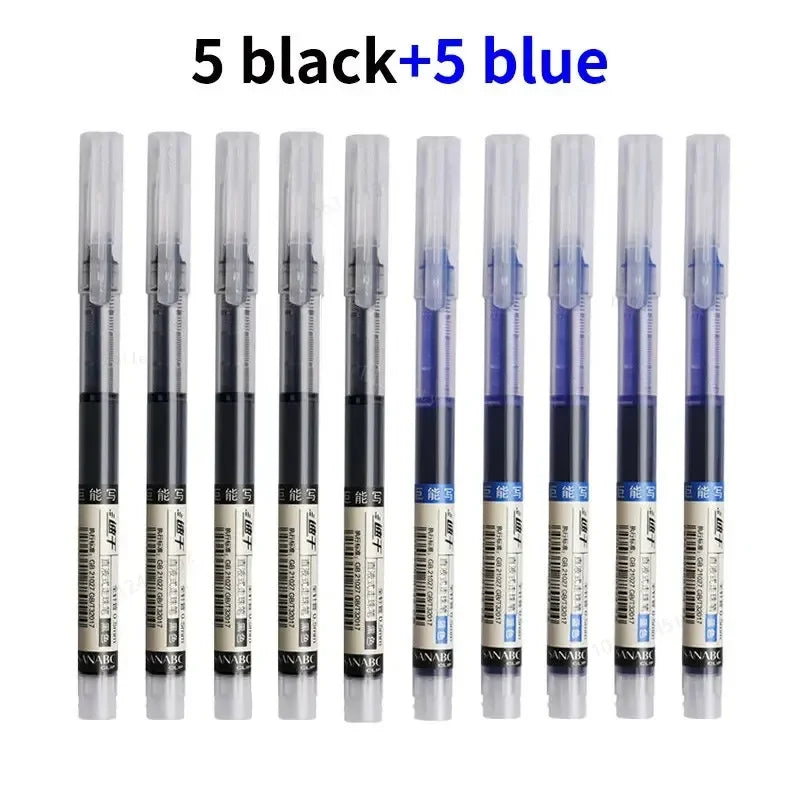 10 Pcs/Set High Quality Needle Type Kawaii Liquid Straight Gel Pens