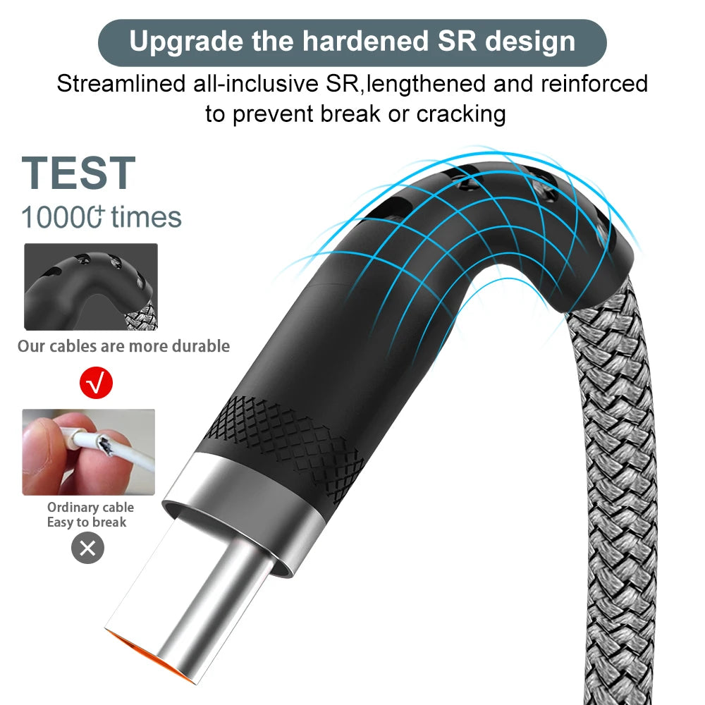 USB TYPE C Cable 5A Super Fast Charge Cable 3m 5m 8m USB C