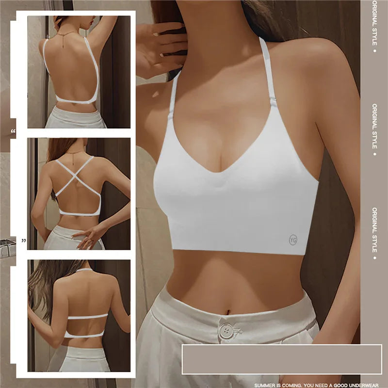 Women's invisible bra with deep U-neck and backless