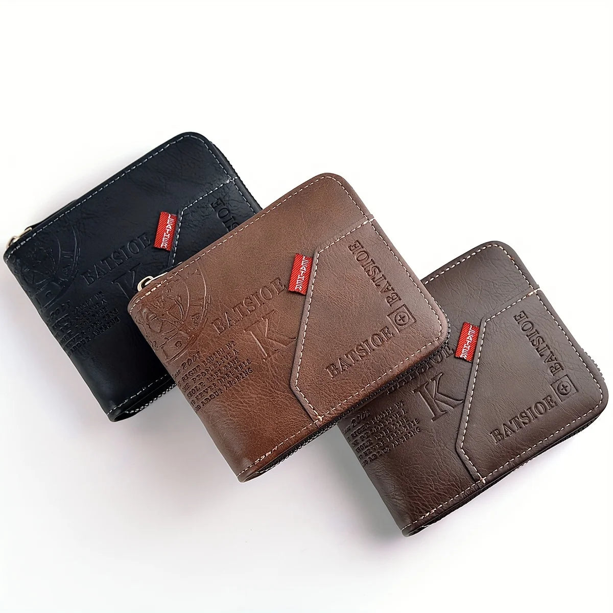 Men's Wallet Made of PU Wax Oil Skin Purse for Men Coin Purse