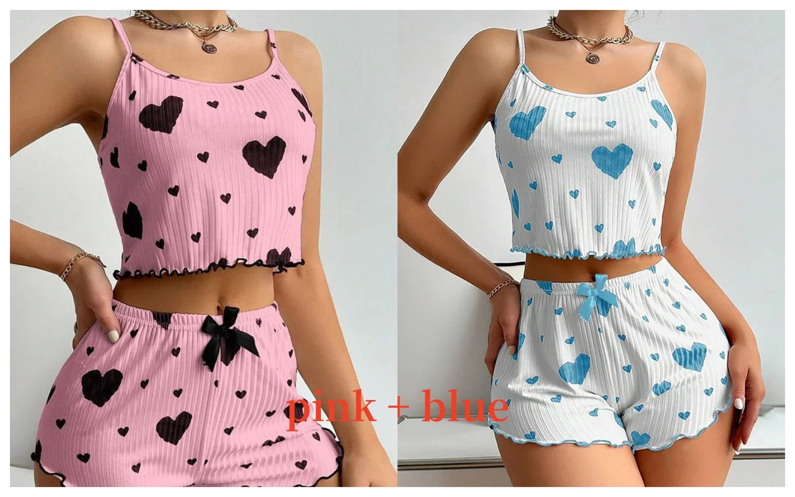 Women's Pajamas Set Sleepwear 2 PCS Short Tank