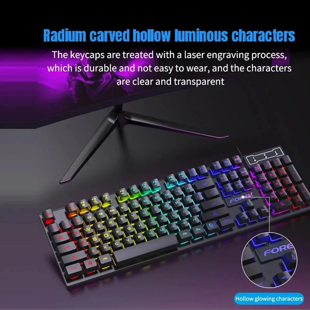 Luminous keyboard And Mouse Set for Gamer PC Laptop Office