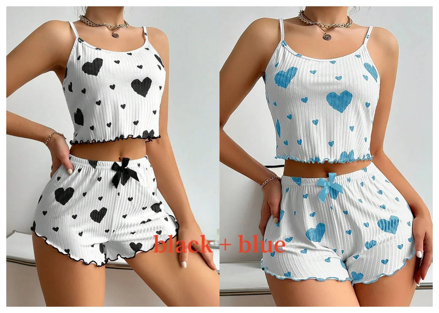 Women's Pajamas Set Sleepwear 2 PCS Short Tank