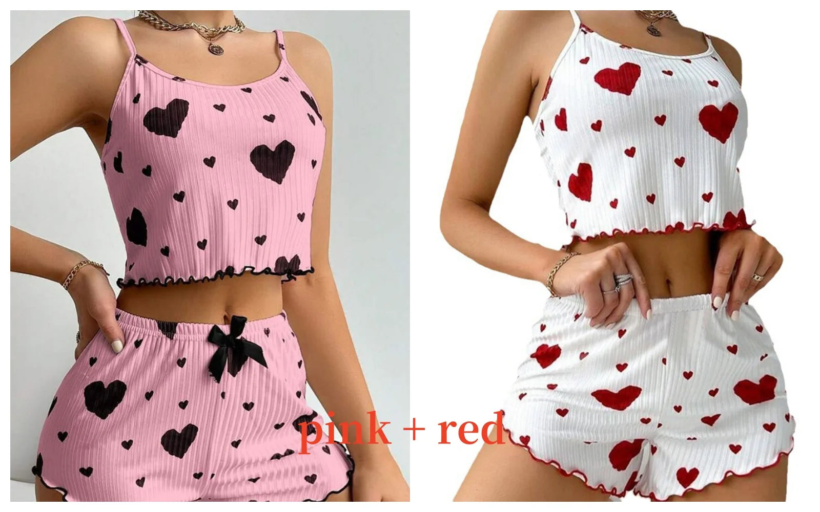 Women's Pajamas Set Sleepwear 2 PCS Short Tank