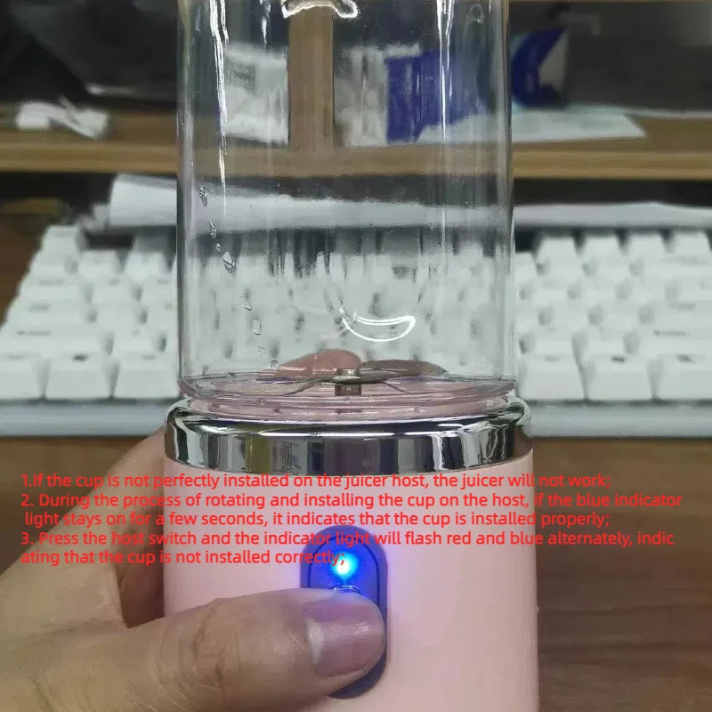 Portable Blender Bottle Electric 6 Blades