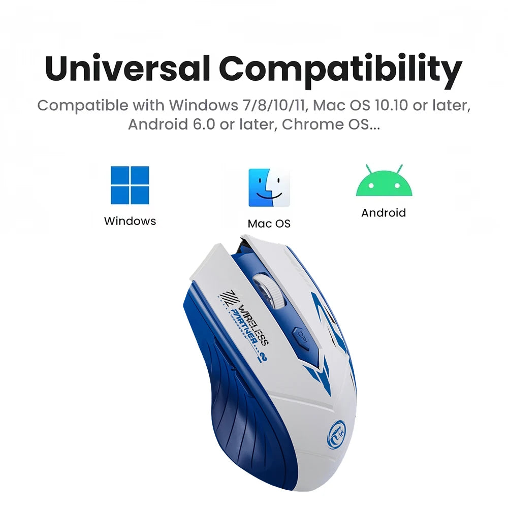 6 Buttons 2.4G Wireless Mouse Bluetooth 5.4