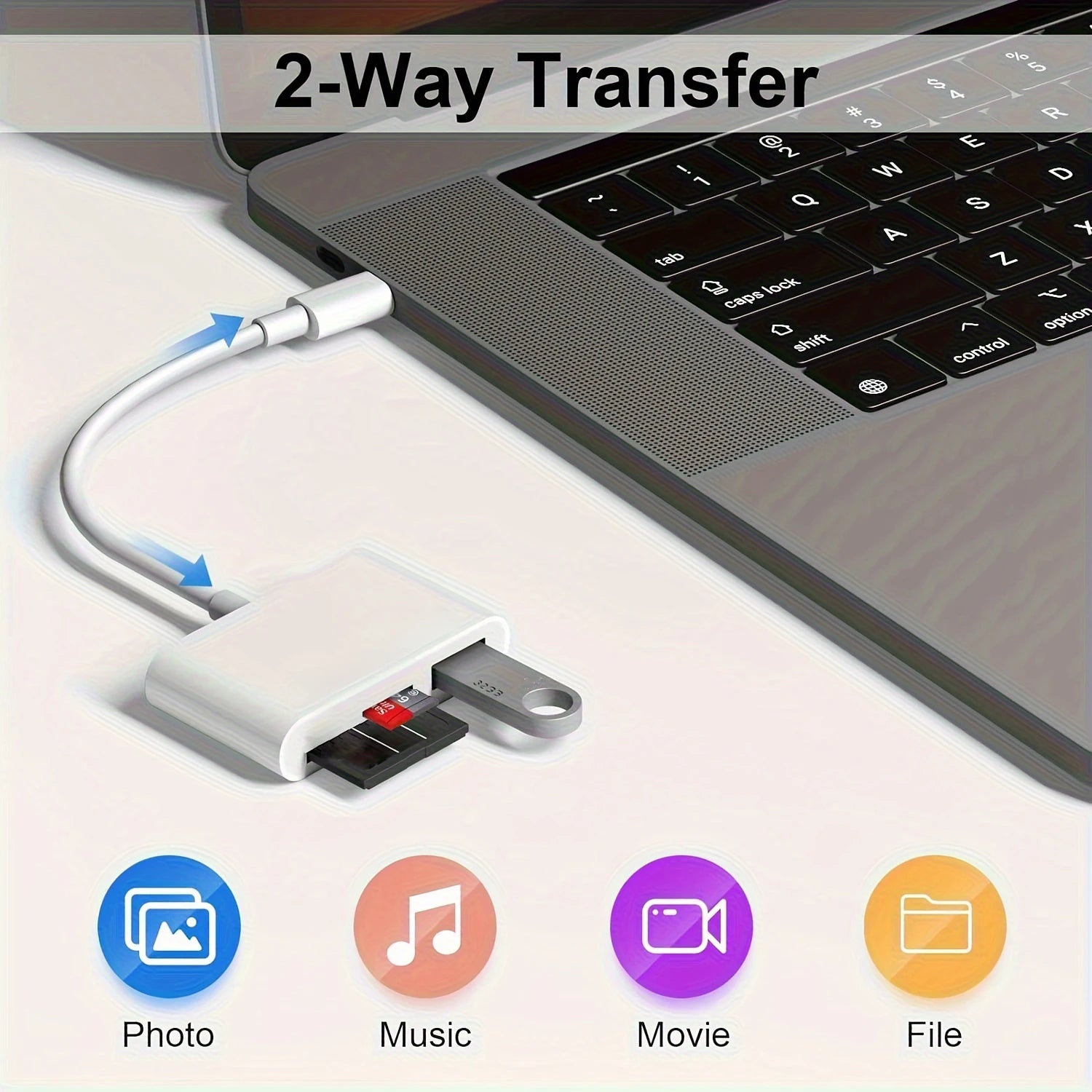 3-in-1 USB C card reader compatible