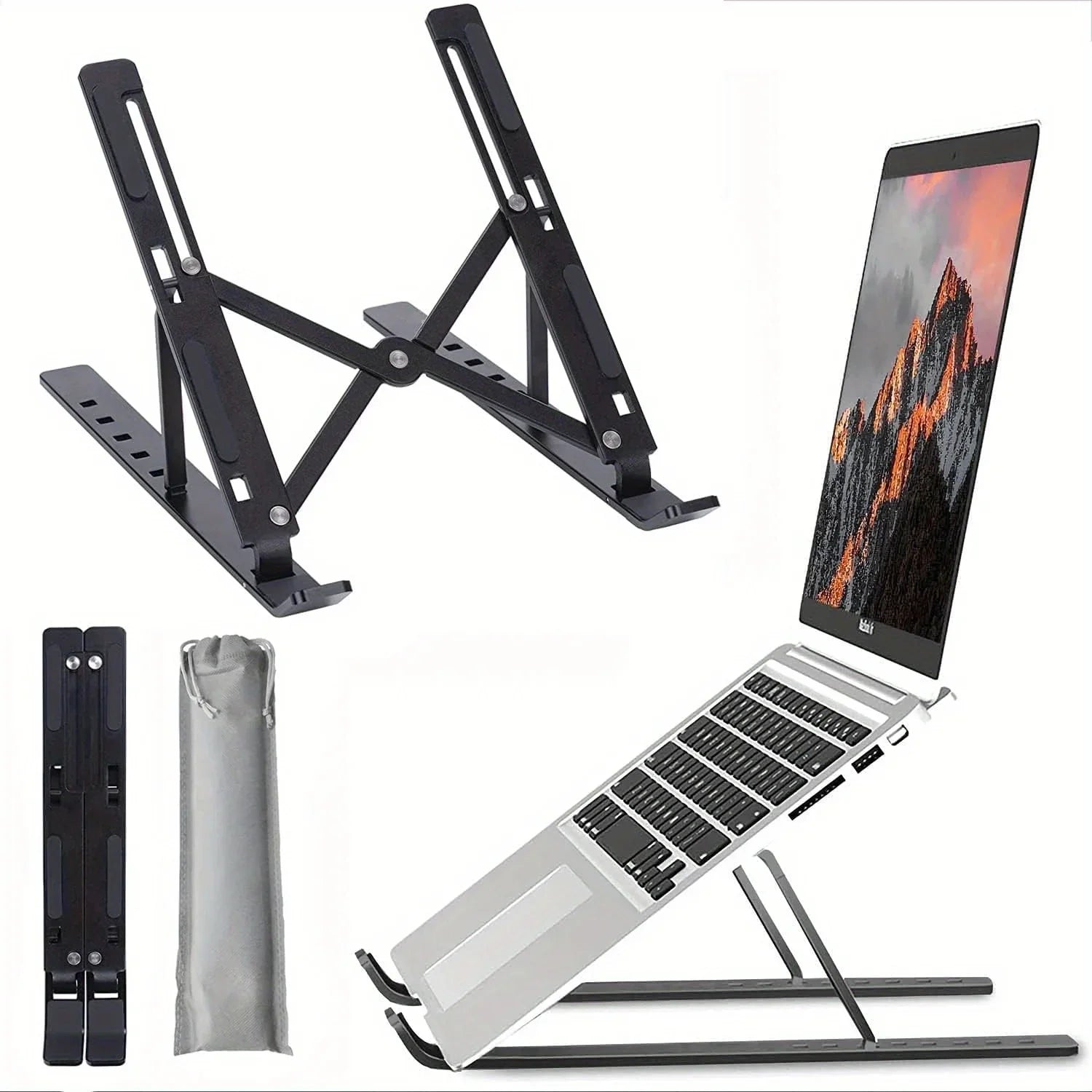 Adjustable Aluminum Laptop Stand - 6-Level Height