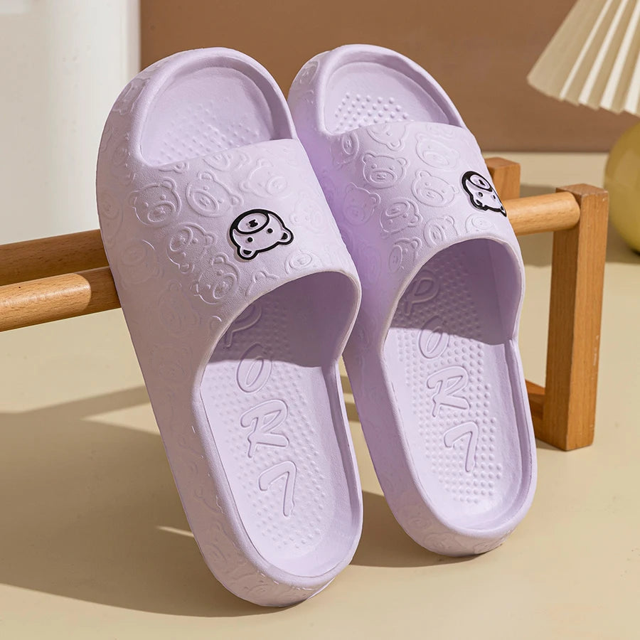 Summer fashion men's slippers printed non-slip teddy bear sandals