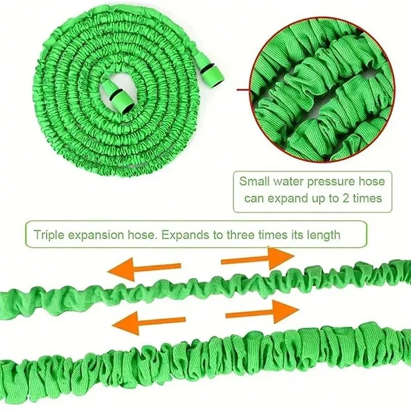 Expandable garden hose from 25 to 200 feet
