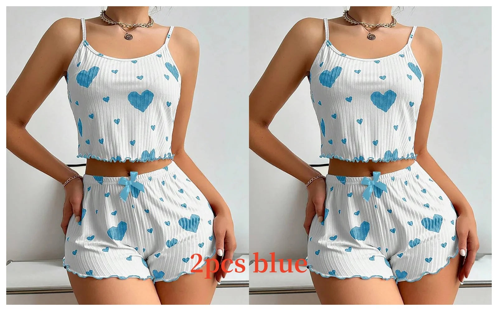 Women's Pajamas Set Sleepwear 2 PCS Short Tank