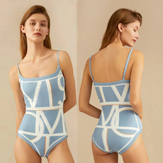 Ins Wind Double-Sided Printed Swimsuit
