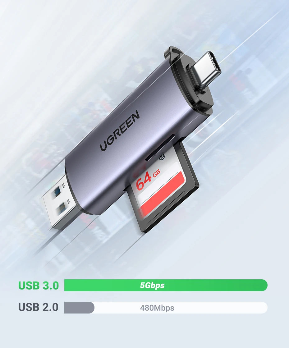 UGREEN Card Reader USB3.0&USB C to SD MicroSD TF Thunderbolt 3