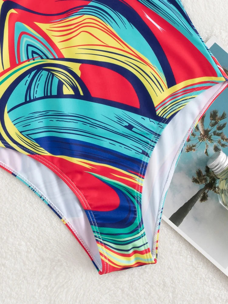 Vigoashely 2025 Sexy women's swimsuit with straps and push up print