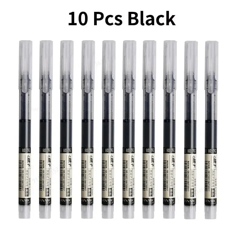 10 Pcs/Set High Quality Needle Type Kawaii Liquid Straight Gel Pens