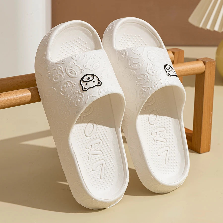 Summer fashion men's slippers printed non-slip teddy bear sandals