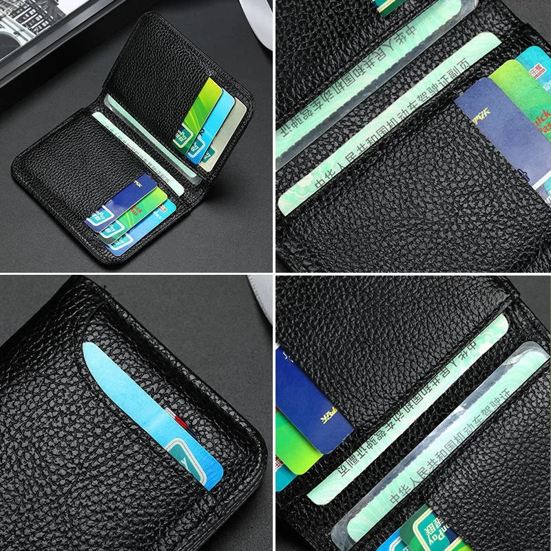 Portable Super Slim Soft Wallet PU Leather Mini Credit Card