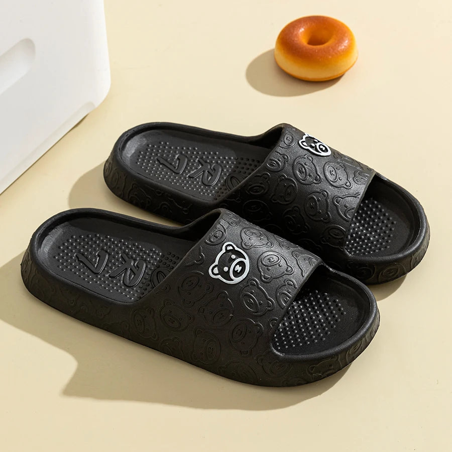 Summer fashion men's slippers printed non-slip teddy bear sandals