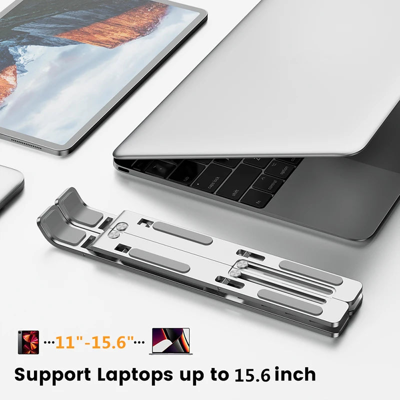 Aluminum Alloy Laptop Holder Stand Adjustable Foldable Portable