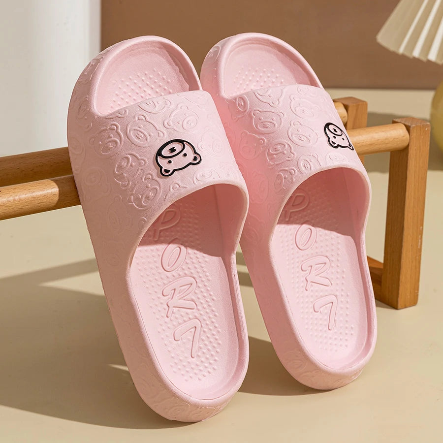 Summer fashion men's slippers printed non-slip teddy bear sandals