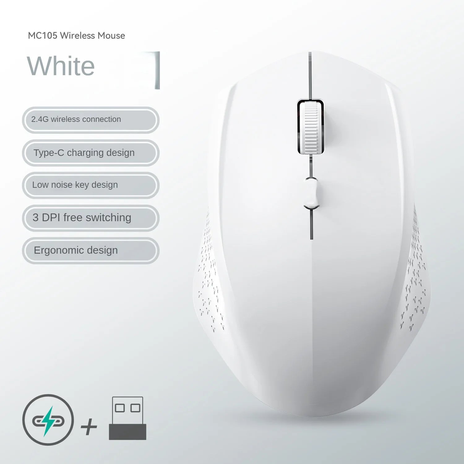 Bluetooth 5.2 Mouse 2.4G Wireless Mouse Dual-Mode Silent