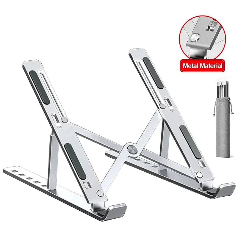 Aluminum Alloy Laptop Holder Stand Adjustable Foldable Portable