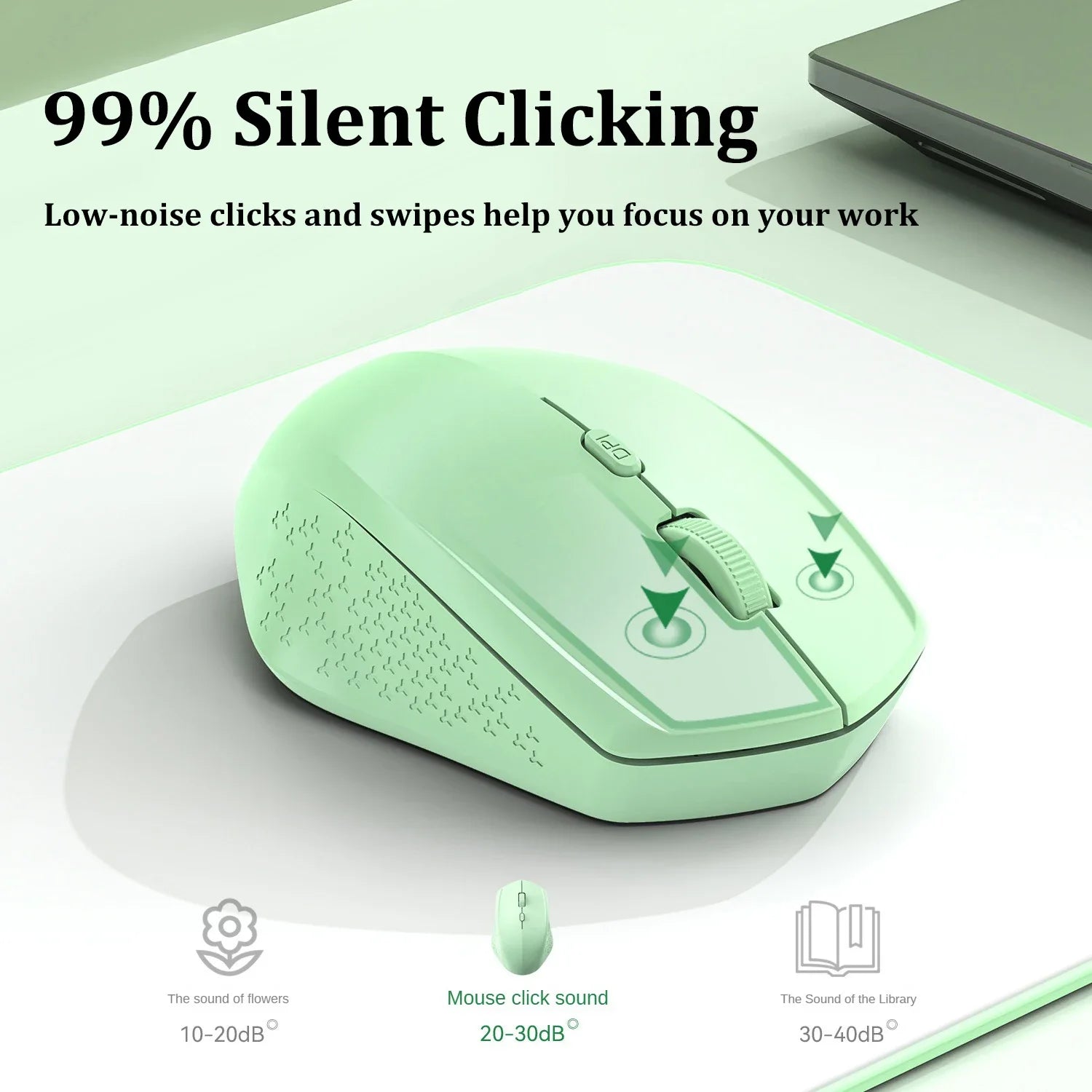 Bluetooth 5.2 Mouse 2.4G Wireless Mouse Dual-Mode Silent