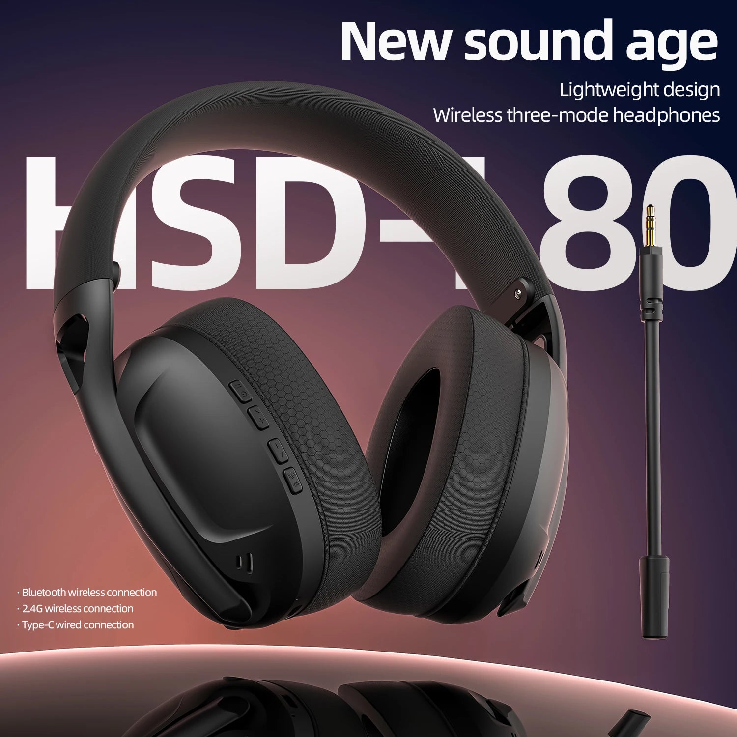 SmailWolf-L80 Bluetooth wireless three-mode headphones