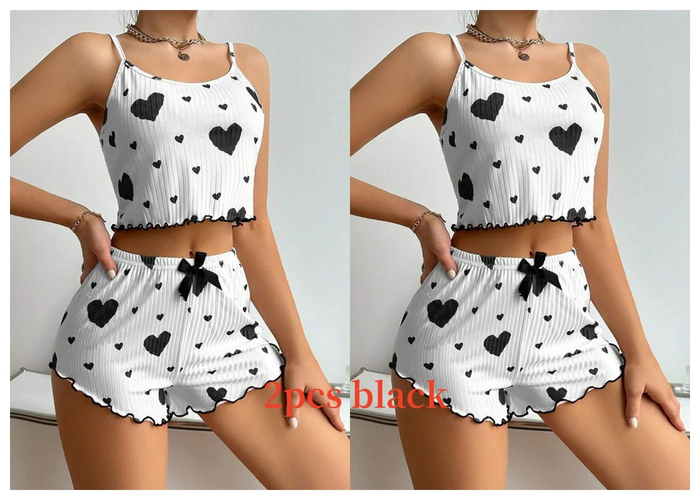 Women's Pajamas Set Sleepwear 2 PCS Short Tank