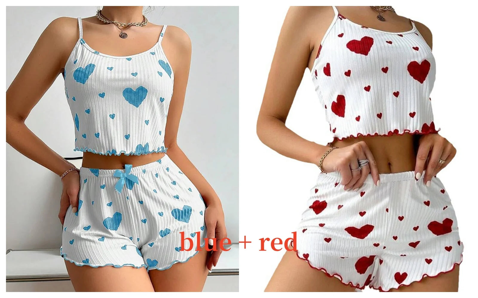 Women's Pajamas Set Sleepwear 2 PCS Short Tank