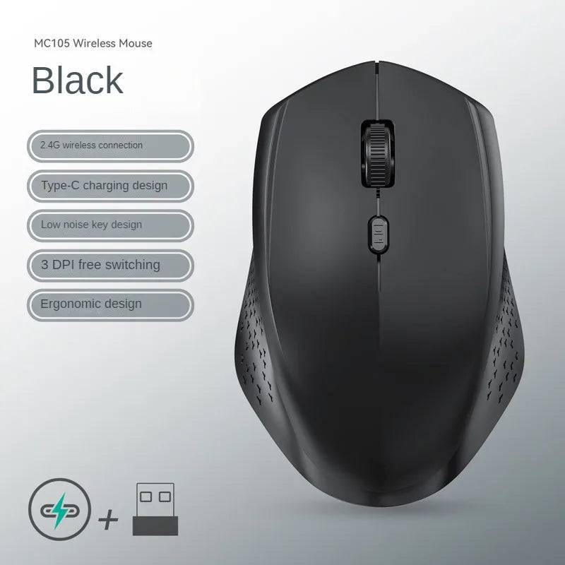 6 Buttons 2.4G Wireless Mouse Bluetooth 5.4